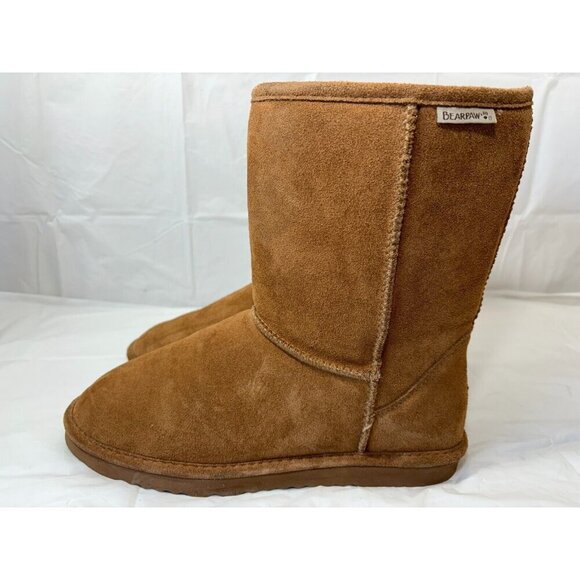 BearPaw Emma Short Suede Boots Hickory Size 11 - Picture 4 of 14